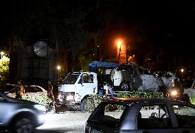 Israeli aerial assault in the Mazzeh Villas near Damascus