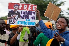 Activists Protest On Nigeria's 64th Independence Day In Lagos