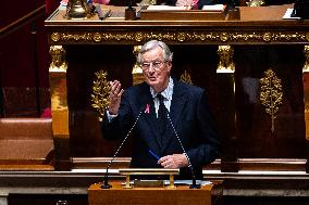 French PM Barnier Delivers General Policy Statement to National Assembly Amidst Political Turmoil