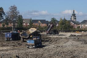 Construction Begins For A New Housing Subdivision In Markham, Canada