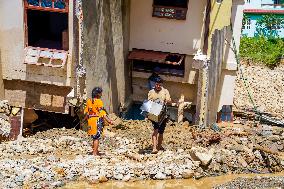 Nakhu River Flooding Damaged Homes In Tikabhairab Region, Lalitpur, Nepal.