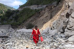 Flood And Landslide Destroys BP Highway In Nepal