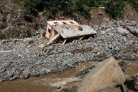 Flood And Landslide Destroys BP Highway In Nepal