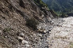 Flood And Landslide Destroys BP Highway In Nepal