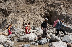 Flood And Landslide Destroys BP Highway In Nepal