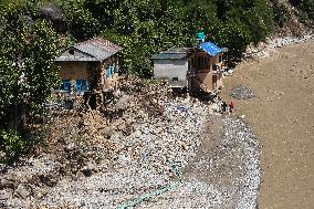 Flood And Landslide Destroys BP Highway In Nepal