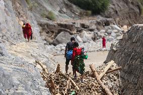 Flood And Landslide Destroys BP Highway In Nepal