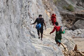 Flood And Landslide Destroys BP Highway In Nepal