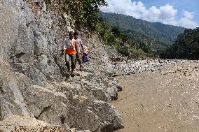 Flood And Landslide Destroys BP Highway In Nepal