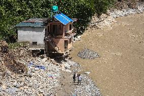 Flood And Landslide Destroys BP Highway In Nepal