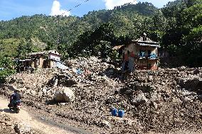 Flood And Landslide Destroys BP Highway In Nepal