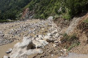 Flood And Landslide Destroys BP Highway In Nepal