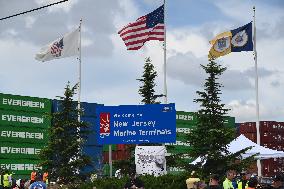 Port Strike Outside APM Terminals In Elizabeth New Jersey