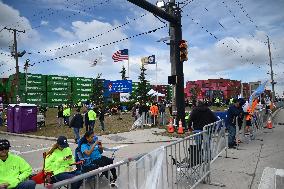 Port Strike Outside APM Terminals In Elizabeth New Jersey