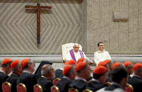 Pope Francis Attends A Vigil Prayer In St. Peter's Basilica Ahead Of The Start Of The Synod Of Bishops 16th General Assembly, At