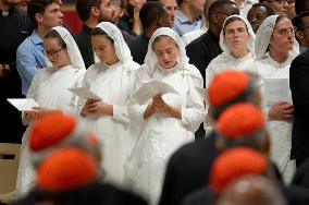 Pope Francis Attends A Vigil Prayer In St. Peter's Basilica Ahead Of The Start Of The Synod Of Bishops 16th General Assembly, At