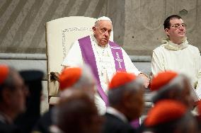 Pope Francis Attends A Vigil Prayer In St. Peter's Basilica Ahead Of The Start Of The Synod Of Bishops 16th General Assembly, At