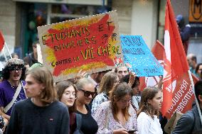 Unions Protest Against Macron's Choice Of Barnier As Prime Minister And For Better Wages And Work Conditions