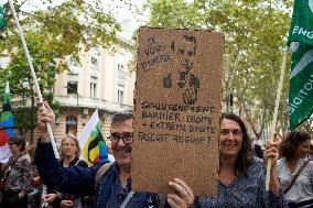 Unions Protest Against Macron's Choice Of Barnier As Prime Minister And For Better Wages And Work Conditions