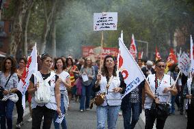 Unions Protest Against Macron's Choice Of Barnier As Prime Minister And For Better Wages And Work Conditions