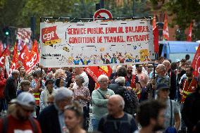 Unions Protest Against Macron's Choice Of Barnier As Prime Minister And For Better Wages And Work Conditions