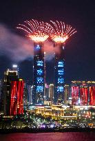 National Day Fireworks Performance in Nanchang