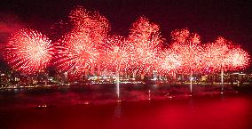 National Day Fireworks Performance in Nanchang