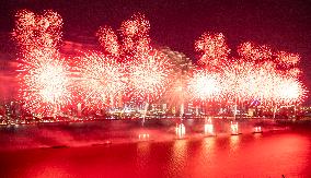 National Day Fireworks Performance in Nanchang