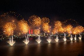 National Day Fireworks Performance in Nanchang