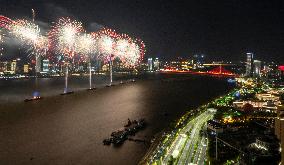 National Day Fireworks Performance in Nanchang