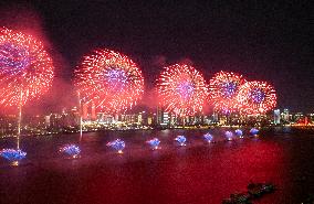 National Day Fireworks Performance in Nanchang