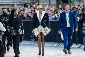 PFW - Arrivals At Louis Vuitton  Show NB