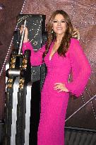 Elizabeth Hurley Lights ESB In Honor Of Breast Cancer Awareness - NYC