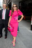 Elizabeth Hurley Lights ESB In Honor Of Breast Cancer Awareness - NYC