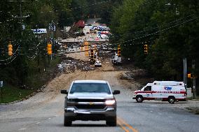 Hurricane Helene Damage In Asheville, North Carolina