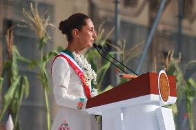 Claudia Sheinbaum First Female Mexico's President  Baton Of Command Ceremony