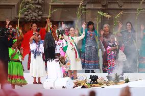 Claudia Sheinbaum First Female Mexico's President  Baton Of Command Ceremony