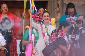 Claudia Sheinbaum First Female Mexico's President  Baton Of Command Ceremony