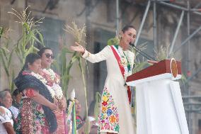 Claudia Sheinbaum First Female Mexico's President  Baton Of Command Ceremony