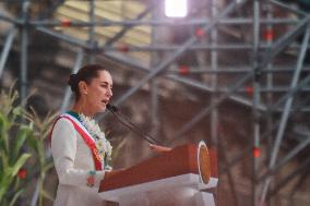 Claudia Sheinbaum First Female Mexico's President  Baton Of Command Ceremony