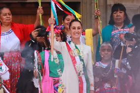 Claudia Sheinbaum First Female Mexico's President  Baton Of Command Ceremony