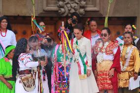 Claudia Sheinbaum First Female Mexico's President  Baton Of Command Ceremony