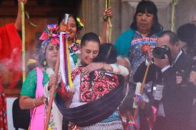 Claudia Sheinbaum First Female Mexico's President  Baton Of Command Ceremony