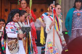 Claudia Sheinbaum First Female Mexico's President  Baton Of Command Ceremony