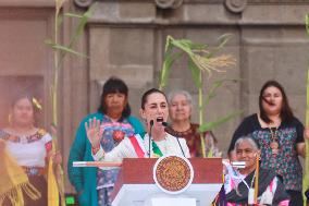 Claudia Sheinbaum First Female Mexico's President  Baton Of Command Ceremony