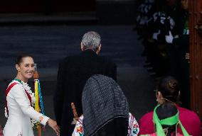 Claudia Sheinbaum Sworn In As Mexico's First Woman President And Receives Baton In Mexico City's Zocalo