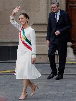 Claudia Sheinbaum Sworn In As Mexico's First Woman President And Receives Baton In Mexico City's Zocalo