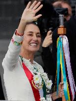 Claudia Sheinbaum Sworn In As Mexico's First Woman President And Receives Baton In Mexico City's Zocalo