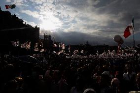 Claudia Sheinbaum Sworn In As Mexico's First Woman President And Receives Baton In Mexico City's Zocalo