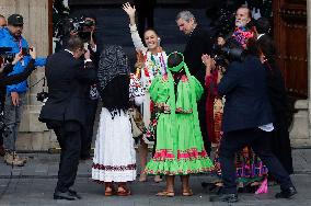 Claudia Sheinbaum Sworn In As Mexico's First Woman President And Receives Baton In Mexico City's Zocalo